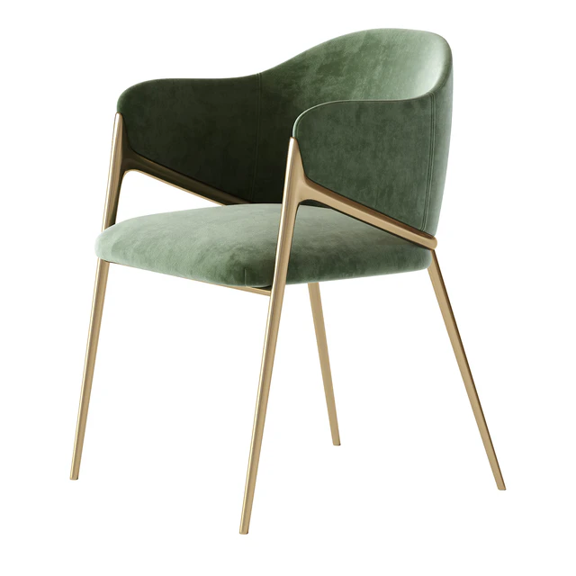 Metal Solid Back Arm Dining Chair Glam Chair for Dining Room — Descargar