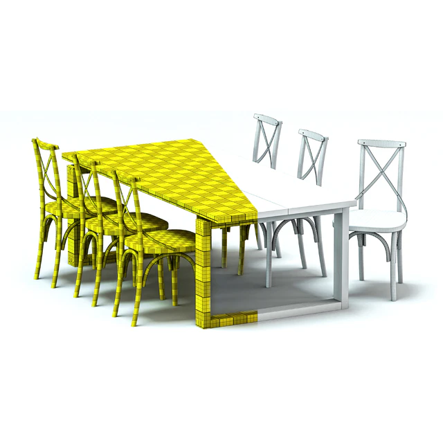 ODGER Table and 6 Teak Cross Back Dining Chair — Скачать