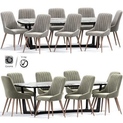 Chipman Tufted Dining Chair Table — Ver 1