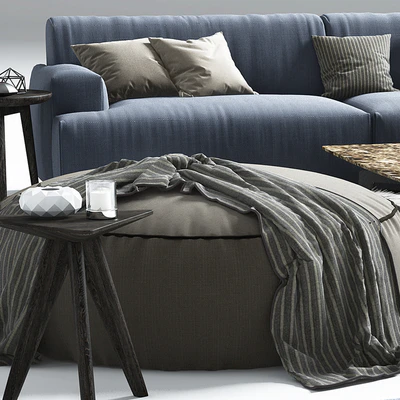Poliform Soho corner sofa Elise Mad Tribeca Coffe Table — Ver 2