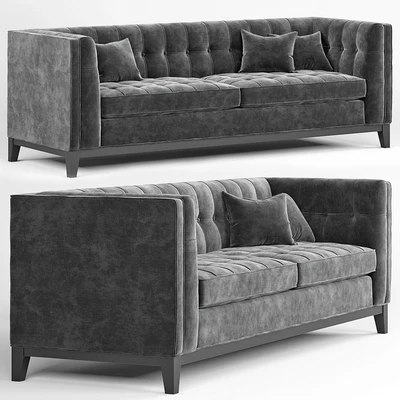 Eichholtz Aldgate Modern Classic Black Velvet Modular Sofa — Вид 1