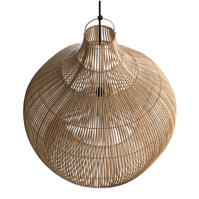 Fishtrap dome bamboo wicker natural lamp — Скачать