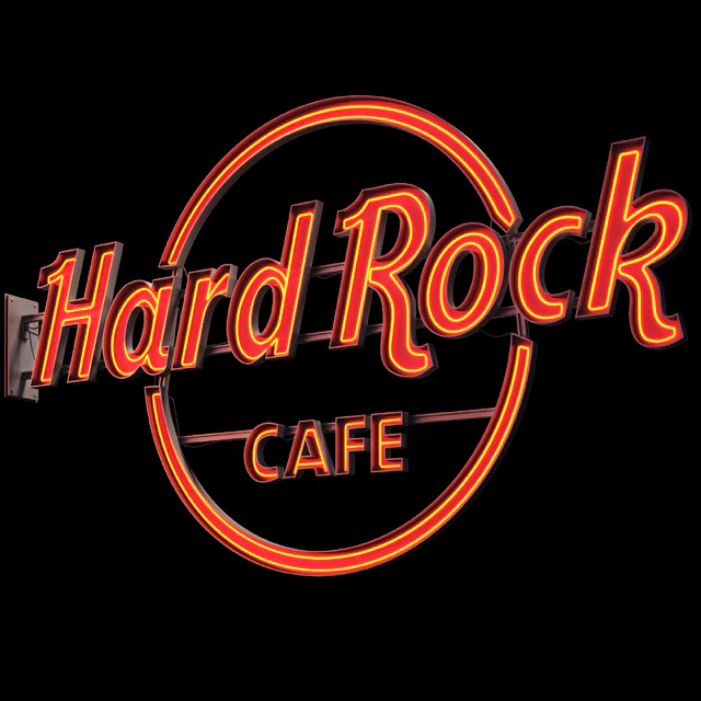 Неоновая вывеска Hard Rock cafe — Скачать