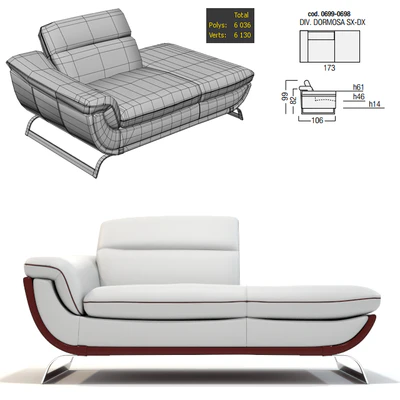 Egoitaliano Vanille 0699 Divano Dormosa SX-DX — Ver 2