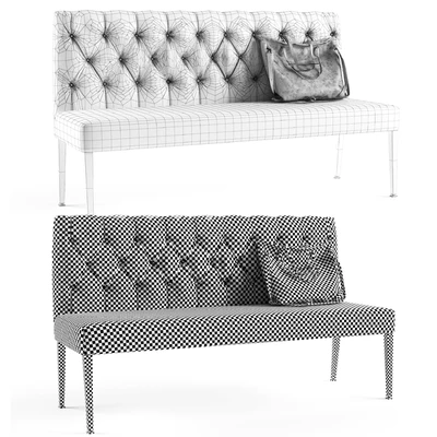 Padded Bench Econo Buttons Vintage Grey — Вид 2