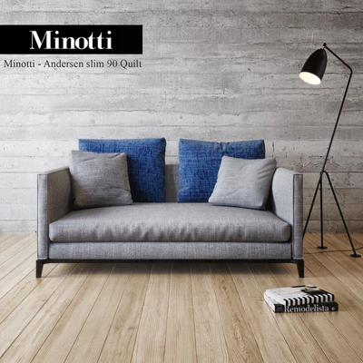 Minotti Andersen slim 90 armchair Quilt — Скачать