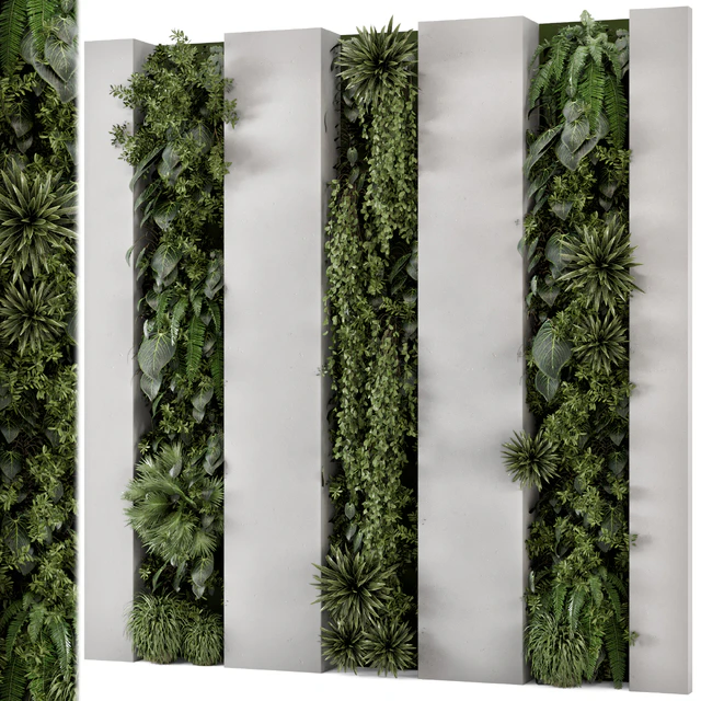 Indoor Wall  Vertical Garden in Concrete Base - Set 930 — Скачать