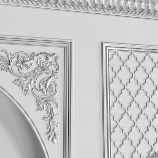 Arch in oriental style. Arab decorative wall. Arabic wall.Oriental Wall paneling — Descargar