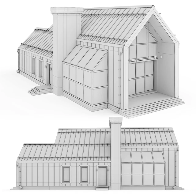 Barnhouse with stained glass windows — Descargar