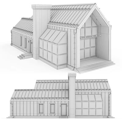Barnhouse with stained glass windows — Ver 2