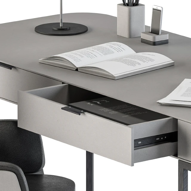 Gray and Black Writing Desk - Office Set 180 — Descargar