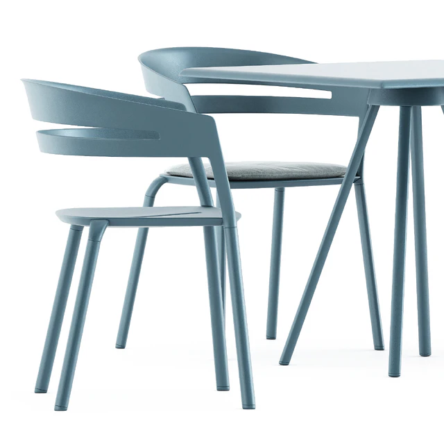 Zebra Square table and Ria Dining armchair by Fast — Descargar