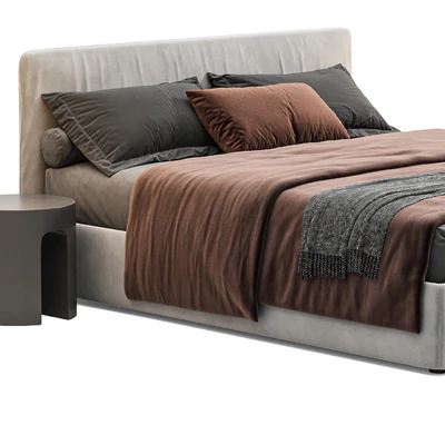 Upholstered Double Bed bolzan Letti — Ver 3