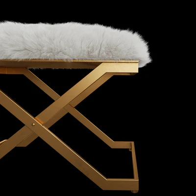 Uttermost Farran Fur Small Bench — Ver 2