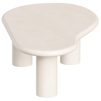 Beige Organic-Shaped Coffee Table — View 2