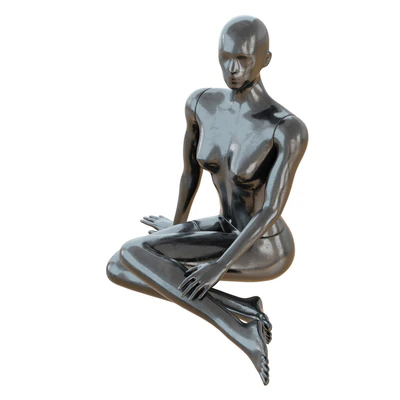 Female Black Mannequin Sitting On The Floor 65 — Ver 2