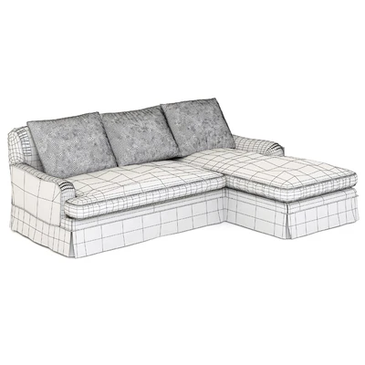 Restoration Hardware Belgian Classic Roll Arm Slipcovered Right-Arm Chaise Sectional — Ver 2
