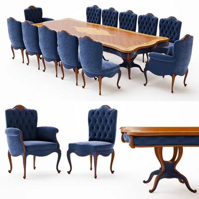 Table and chairs ANNIBALE COLOMBO — Ver 1