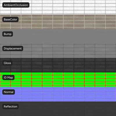 dragfaced stack bond brick wall texture gray — View 2