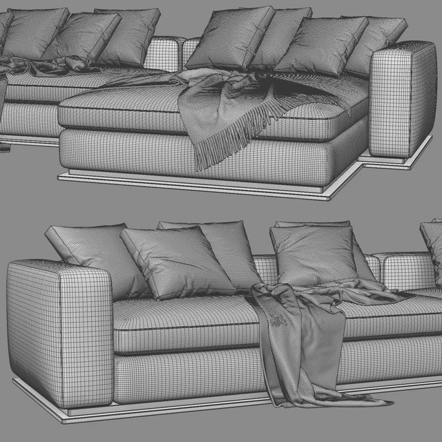 Minotti Leonard Chaise Longue Sofa — Descargar