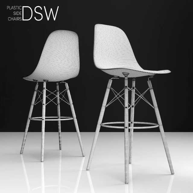 Eames DSW Bar plastic side chairs — Скачать