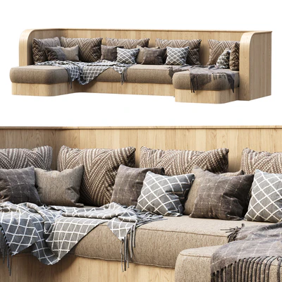 Emilia Large Restaurant sofa by Bpoint Design / Ресторанный деревянный диван — Вид 2
