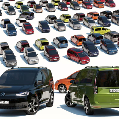 Среднеполигональный автомобиль Volkswagen Caddy 2022 — Вид 2