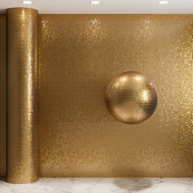 Gold mosaic material on glass — Descargar