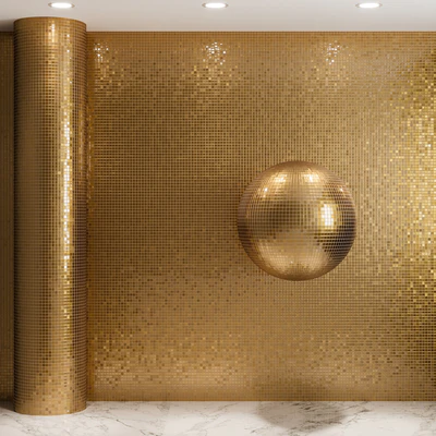 Gold mosaic material on glass — Ver 1