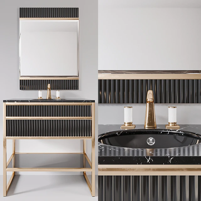 Academy nero marquinia black glass Console by Oasis Group — Скачать