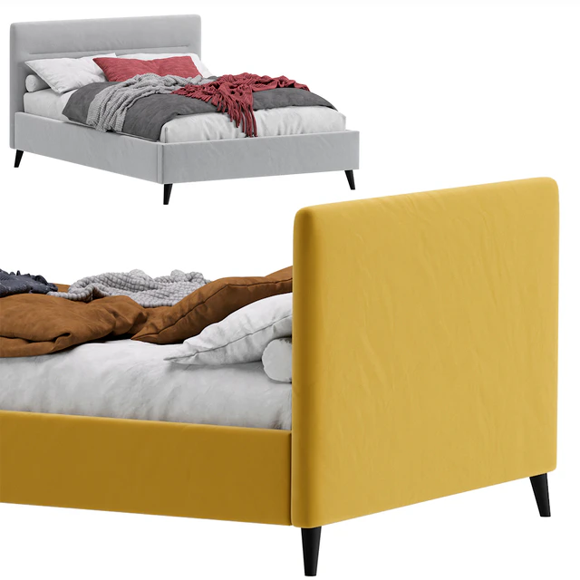 Bed Pyle 140 Velvet Yellow By Divan.ru/ Кровать Пайл 140 Velvet Yellow — Скачать