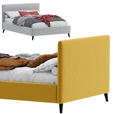 Bed Pyle 140 Velvet Yellow By Divan.ru/ Кровать Пайл 140 Velvet Yellow — Вид 2