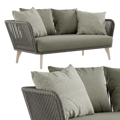 Outdoor garden wicker woven 2-seater sofa 4so santander — Вид 1