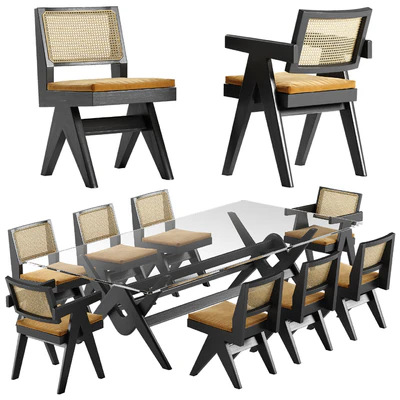 Cassina capitol complex table chair set — View 1