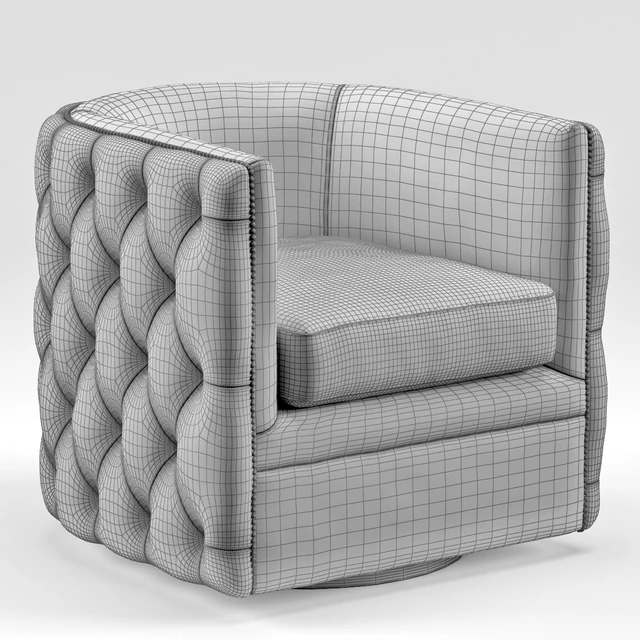 Sawyer Gray Leather Round Swivel Chair — Descargar