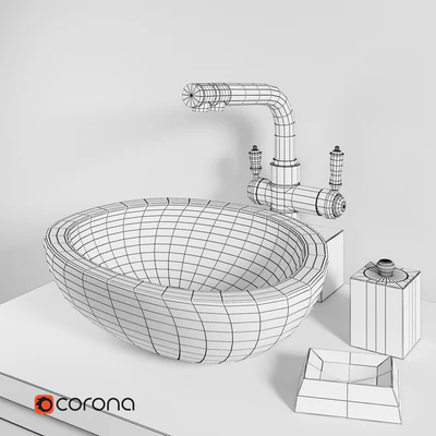 Sink made of natural river stone Stone Teak House, cabinet Gourdon 80, mixer Lemark LM4861B — Ver 2
