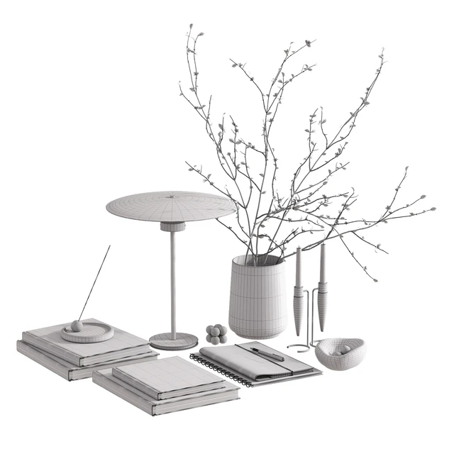 Decorative set with cherry branches — Descargar