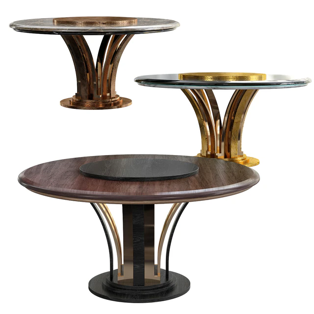 AR Arredamenti WALNUT WOOD ROUND DINING TABLE — Descargar
