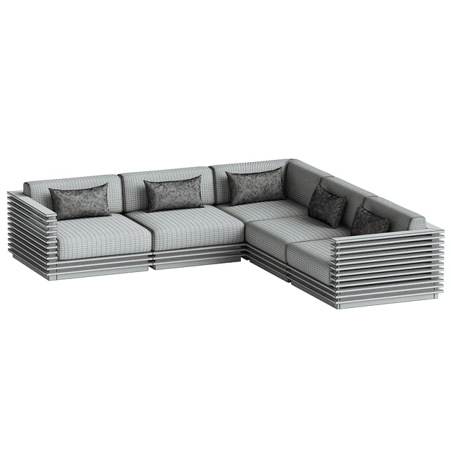 Batten 5-Piece L-Shaped Teak Sofa — Download