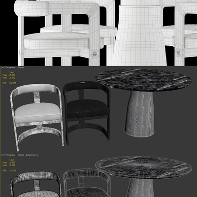 Kelly Wearstler Camden table and Zuma chair — Ver 2