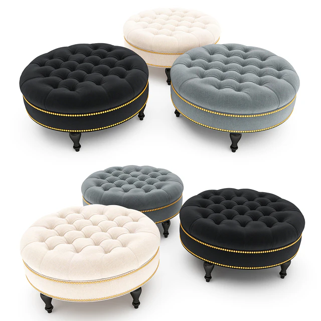 Palfrey Linen Modern Tufted Ottoman — Скачать