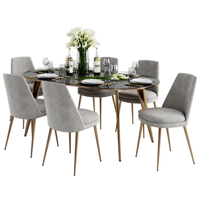 West Elm  Finley Dining Chair & Arden Dining Table — Ver 1
