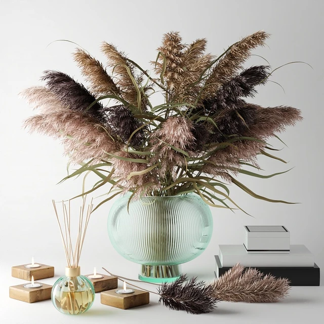 Bouquet of dry grass in a glass vase 2 — Descargar