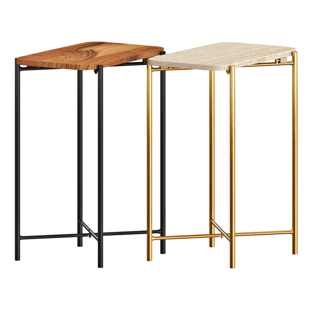 Zara Marble And Wooden Side Tables — Скачать