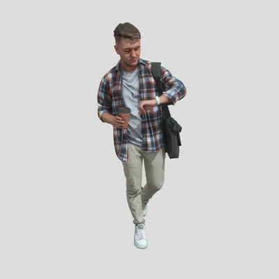 walking man looking at the watch 0341855 — скачать
