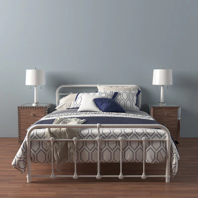 Baxton Studio Mandy Industrial Style Platform Bed White — Ver 1