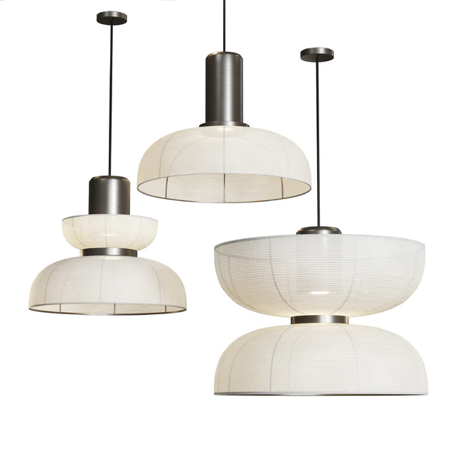 Japanese Wabi-Sabi Fabric Pendant Lights style AD — Descargar