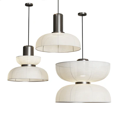 Japanese Wabi-Sabi Fabric Pendant Lights style AD — Ver 1