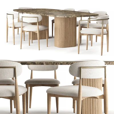 RH Mulholland Stone Rectangular Dining Table — Ver 1