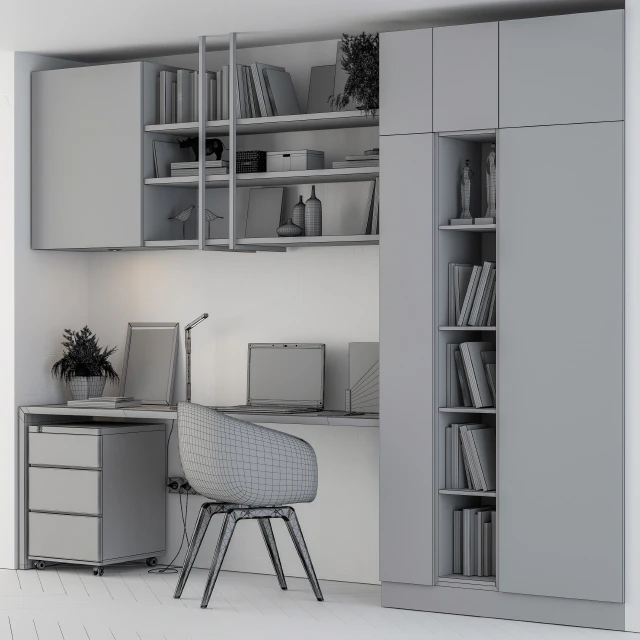 Home office white wood — Descargar